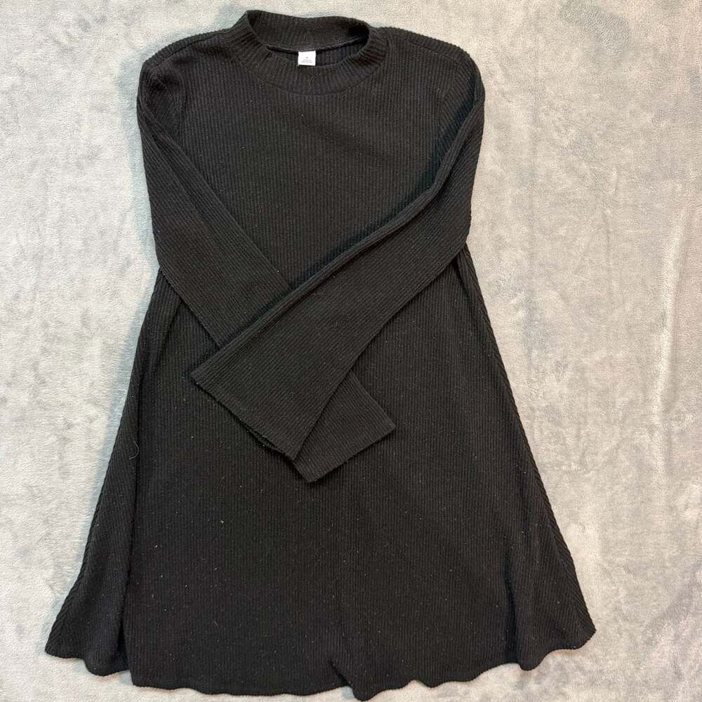Old Navy Ls Mock Neck Size M Black Knit Sweater Dress